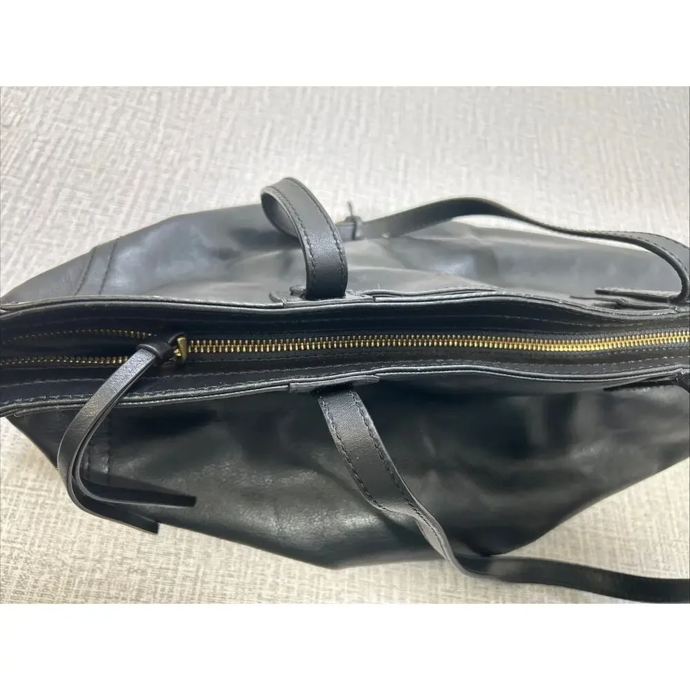Fossil - Black Tote Zip Top Shoulder Bag w/ Key, Inner Pockets, Lined Large